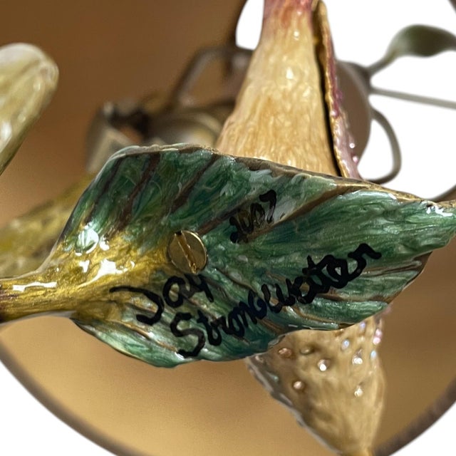 2007 Jay Strongwater Swarovski Crystal Enamel Bird Lamp, Signed For Sale - Image 14 of 14