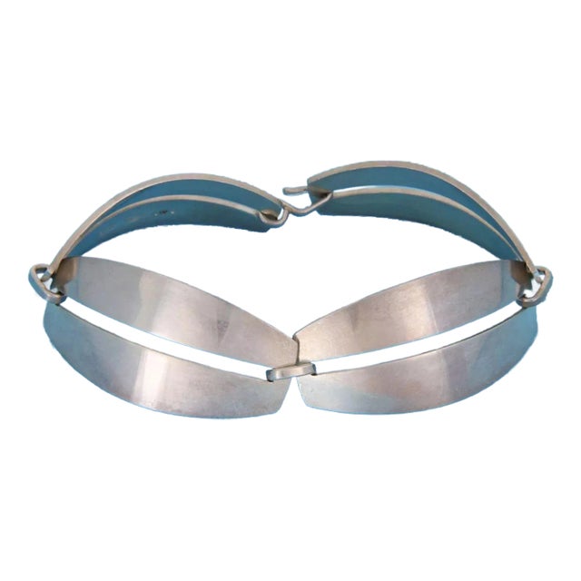 Georg Jensen #170 Sterling Silver Curved Link Bracelet 6.5" Long For Sale