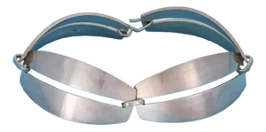 Georg Jensen #170 Sterling Silver Curved Link Bracelet 6.5" Long