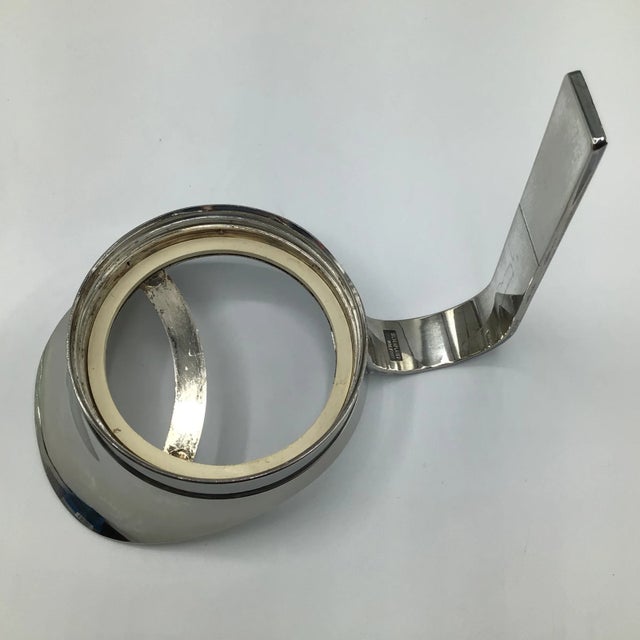 Metal Italian Pitcher With Silver Plated Pour Spout and Handle on Molded Glass Base For Sale - Image 7 of 12