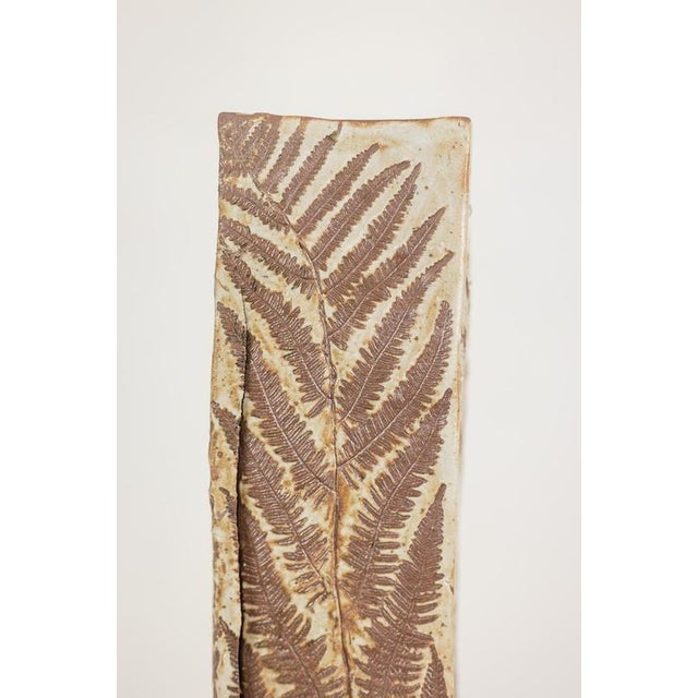 Brutalist-Style Stoneware Vase with Plant Decoration, 1970s For Sale - Image 4 of 9