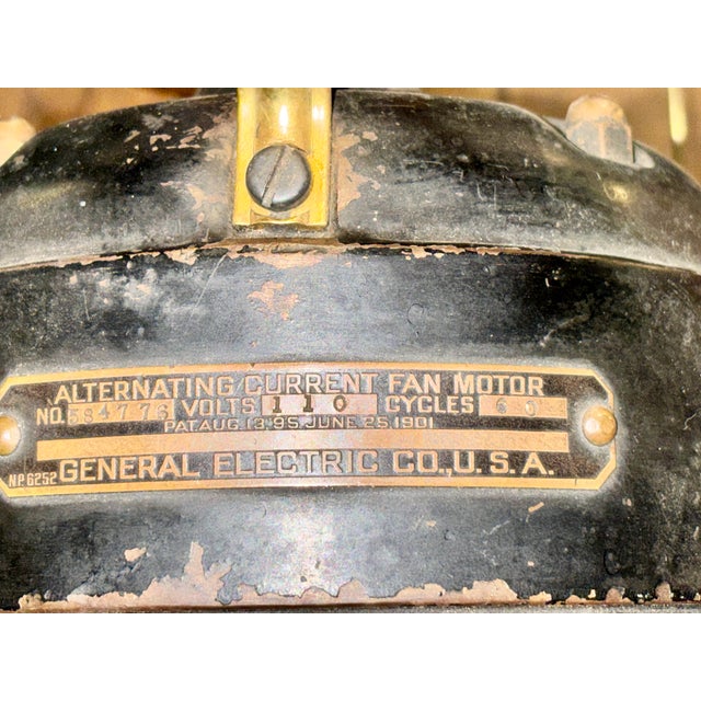 1901 Ge General Electric Brass and Cast Iron Desk Fan | Chairish