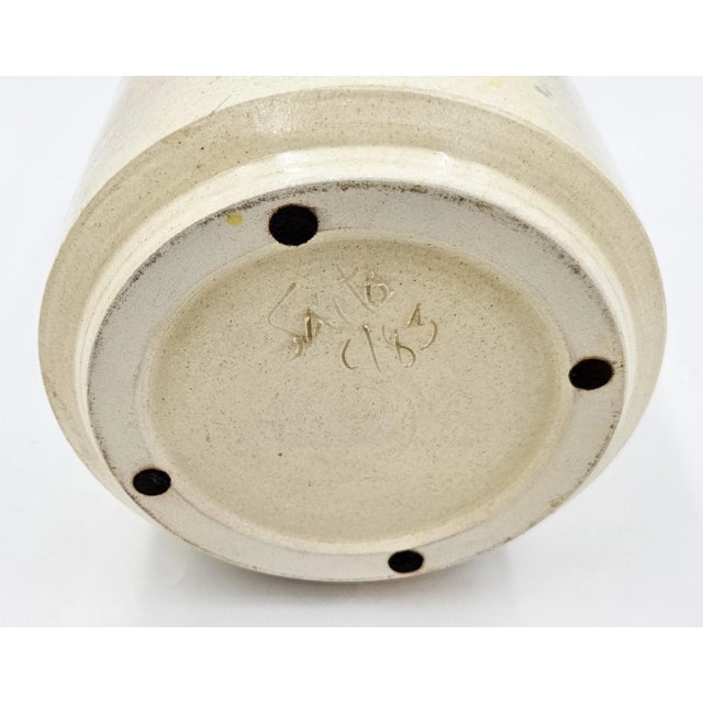 Ceramic Ted Saito Studio Pottery Abstract Tall Vase 1983 For Sale - Image 7 of 7