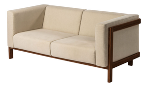 Two-Seater Sofa in Walnut and Fabric by Julien Renault