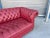 Wood 1980s Vintage Tufted Red Leather Rolled-Arm Chesterfield Sofa For Sale - Image 7 of 11