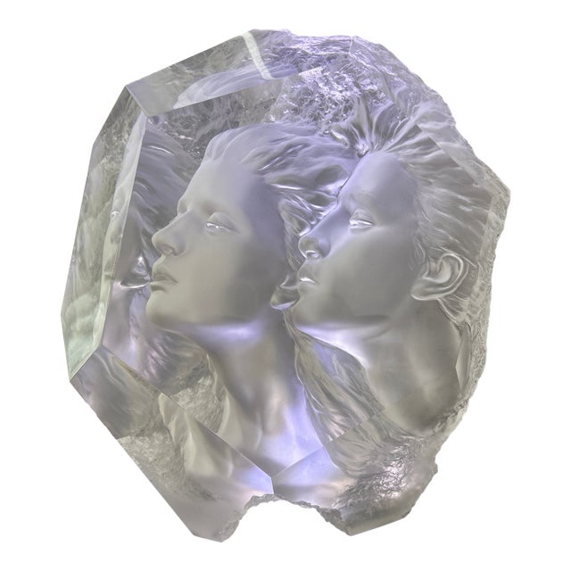 Rare Michael Wilkinson “Imagine” Signed Acrylic Optical Sculpture — Edition 138/500 For Sale