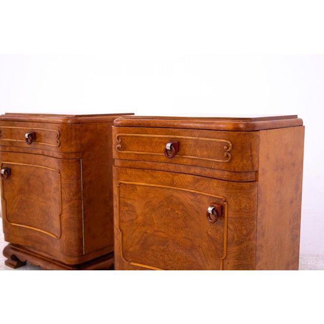 Vintage Polish Art Deco Nightstands, 1930, Set of 2 For Sale - Image 6 of 15