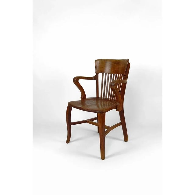 American Oak Office Armchair, 1900s For Sale - Image 11 of 11