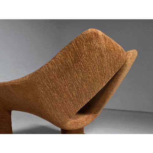 Zen Lounge Chairs by Kwok Hoi Chan in Rust Brown Chenille from Steiner, 1970s, Set of 2 For Sale - Image 6 of 8
