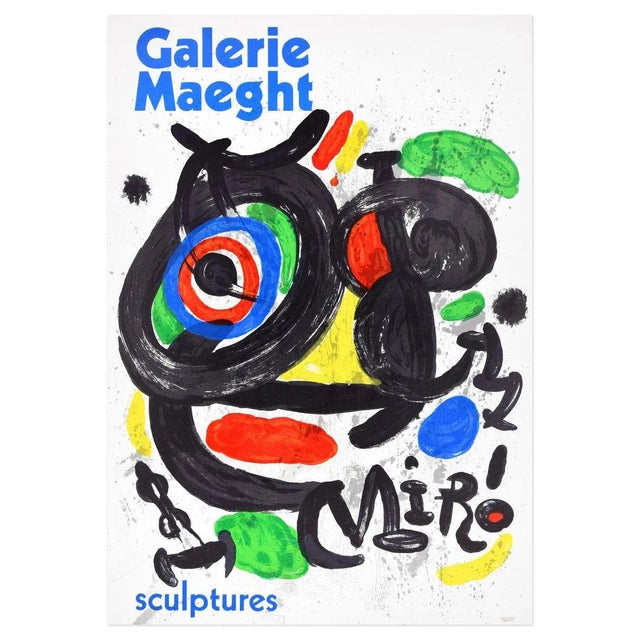 Vintage Mirò Exhibition Poster Galerie Maeght - 1970 1970 For Sale - Image 3 of 3