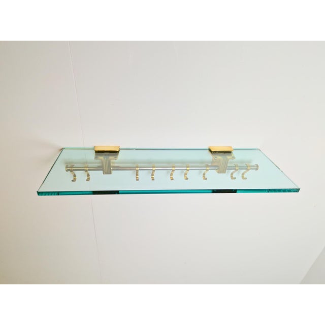 Peter Ghyczy Brass and Glass R14G Wall-Mounted Coat Rack from Peter Ghyczy, 1980s For Sale - Image 4 of 18