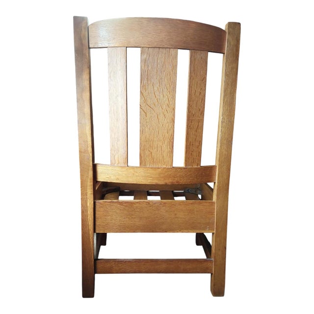 1910s Charles P. Limbert Mission Oak Slatted Arm Chair An exceptional piece of American design history, this circa-1910...