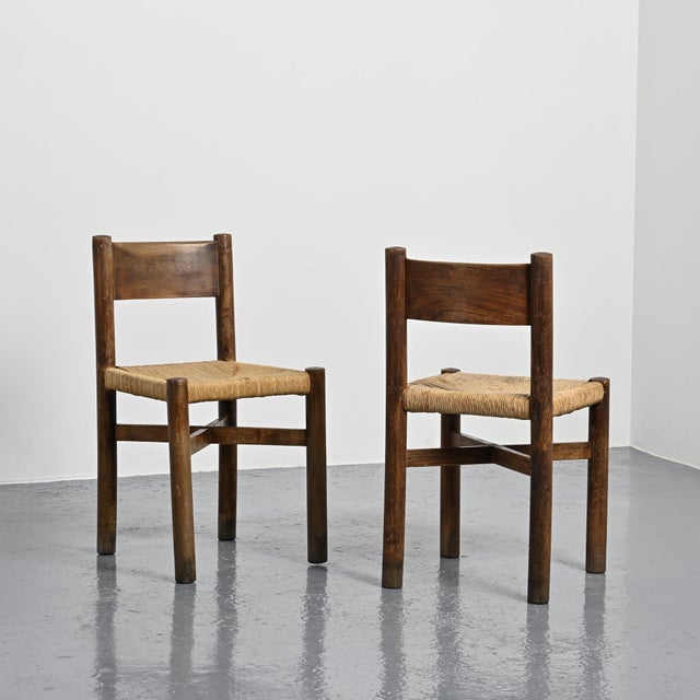 Early BCB Edition Méribel Chairs by Charlotte Perriand, 1950, Set of 2 For Sale - Image 9 of 9