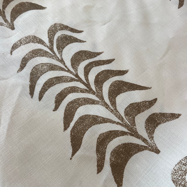 Linen Heather Chadduck Grande Frond in Caramel Linen Fabric- 2 Yards For Sale - Image 8 of 8
