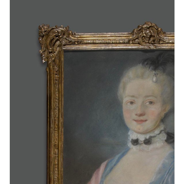 After Jean-Baptiste Perronneau, Portrait Composition, Late 18th Century, Pastel on Paper, Framed For Sale - Image 8 of 13