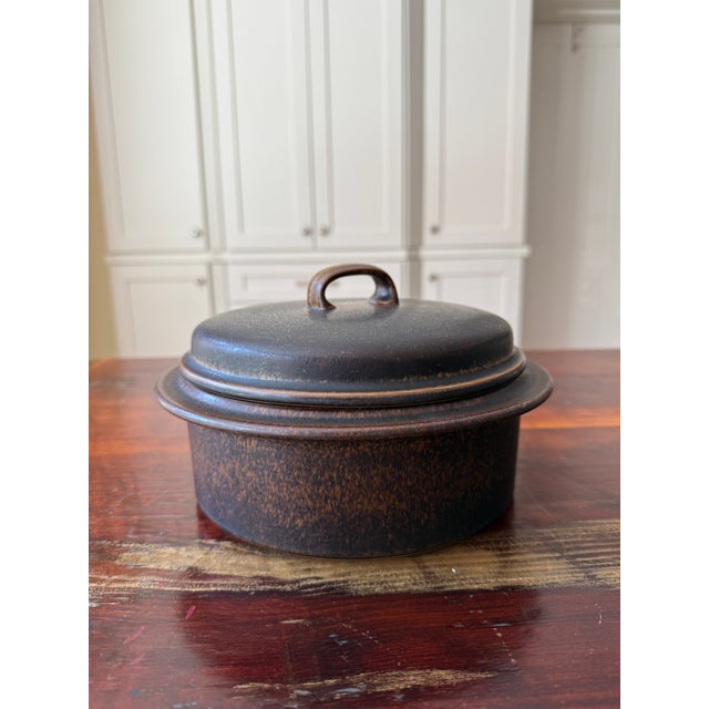 Vintage Arabia Finland "Ruska" Round Covered Casserole by Ulla Procopé, c. 1970s. This is part of Arabia's iconic "Ruska"...