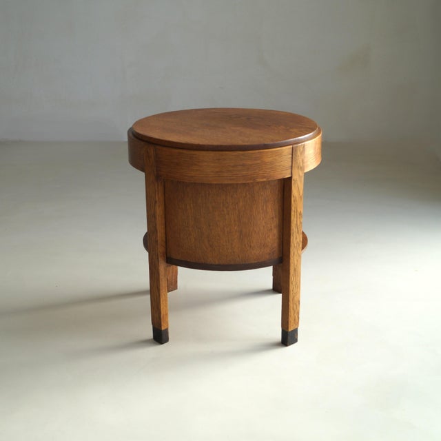 1920s Dutch Art Deco Oak Accent Table with Storage, 1920s For Sale - Image 5 of 18