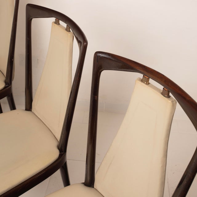 Mid-Century Modern Italian Mahogany Stained Dining Chairs by Osvaldo Borsani for Abv, 1950, Set of 6 For Sale - Image 15 of 18