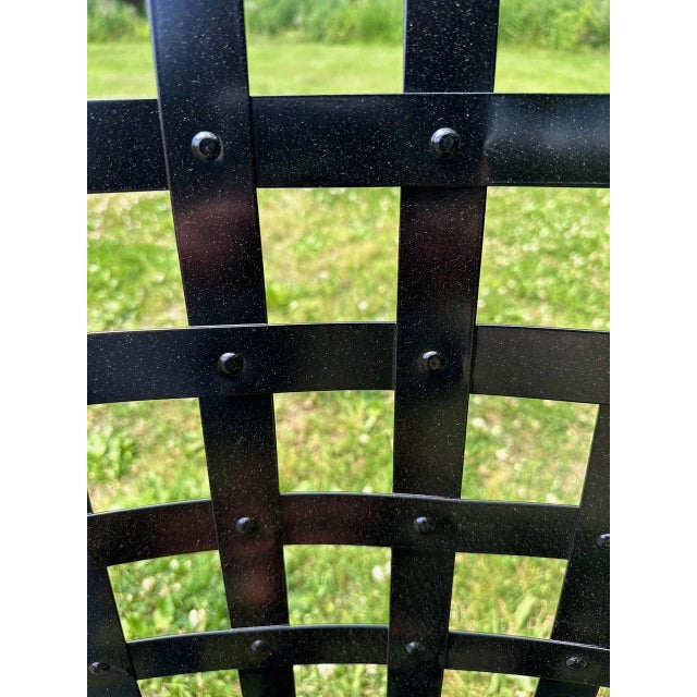 Black Newly Powder Coated Black Patio Dining Table & 4 Chairs For Sale - Image 8 of 10