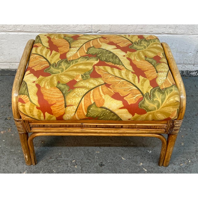 Vintage Ficks Reed Style Rattan Lounge Chair and Ottoman For Sale - Image 12 of 15