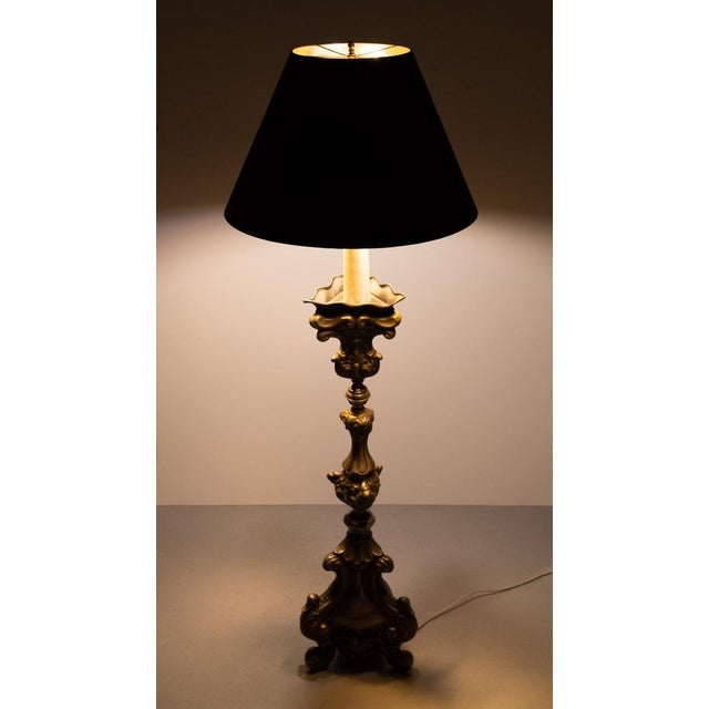 Antique Rococo Pewter Floor Lamp, Italy, 1900s For Sale - Image 6 of 10