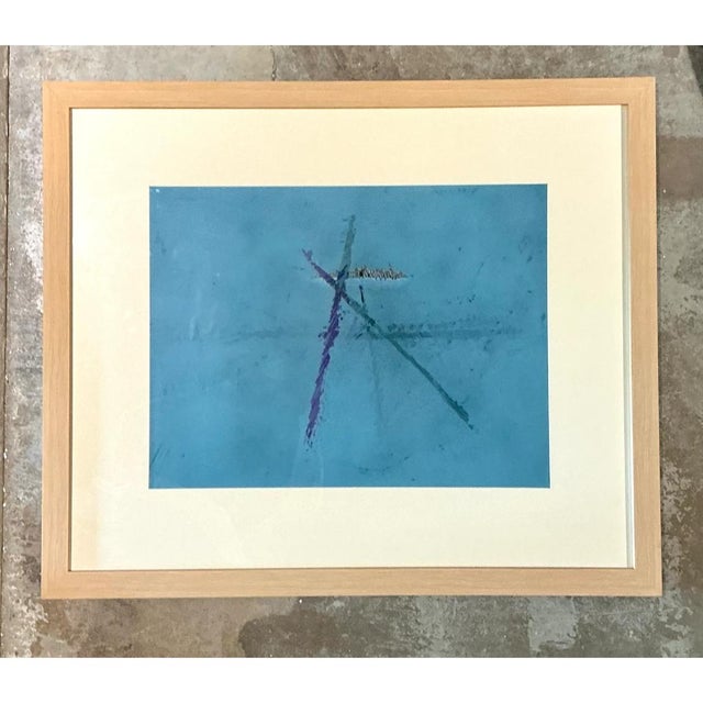 Vintage Original Abstract Oil Paining on Paper For Sale - Image 11 of 12