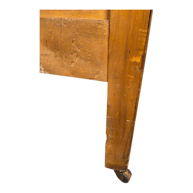 Antique St. Louis Holtgrewe-Vornbrock 3-Drawer Wood Chest With Original Label & Original Wood Wheel Casters For Sale - Image 11 of 16
