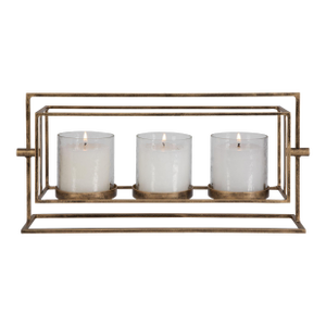 Wenman Gold Triple Candleholder