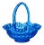 Handblown Blue Art Glass Basket For Sale