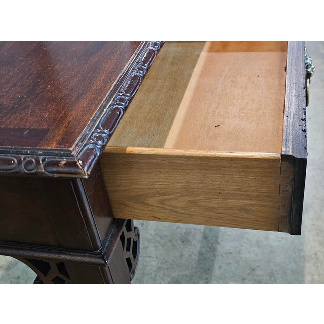Late 20th Century Baker Historic Charleston Chinese Chippendale Mahogany Writing Desk For Sale - Image 12 of 16