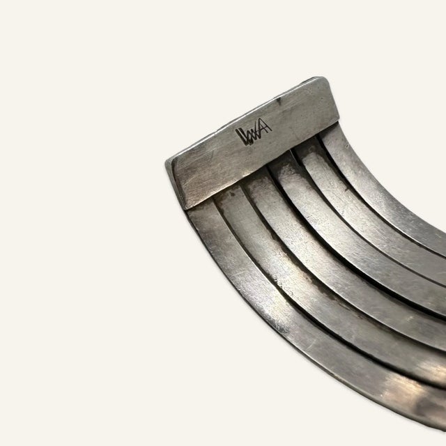 Mid 20th Century Mid 20th Century Silver and Turquoise Cuff Bracelet by Navajo Wilbur Anderson For Sale - Image 5 of 5