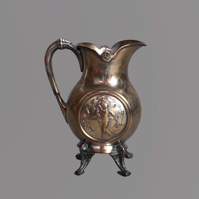 Antique 5 Piece Bailey & Brainard Egyptian Revival Silver Plate Tea Set Circa 1890 For Sale - Image 6 of 11