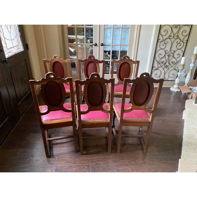 Early 20th Century Early 20th Century Louis XVI French Carved Bow-Top Dining Chairs - Set of 6 For Sale - Image 5 of 11