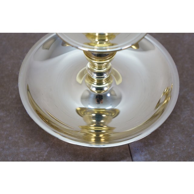 Brass Late 20th Century Baldwin Brass Colonial Candlestick Candle Holder Vanity Lamp 13" For Sale - Image 8 of 14