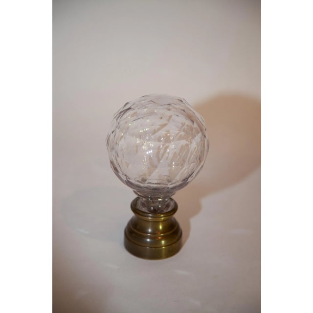Late 19th Century Late 19th Century Clear Glass Newel Post Bronze Stand For Sale - Image 5 of 6