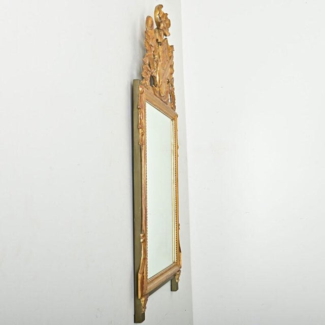 French 19th Century Louis XVI Gilt & Painted Mirror For Sale In Baton Rouge - Image 6 of 8