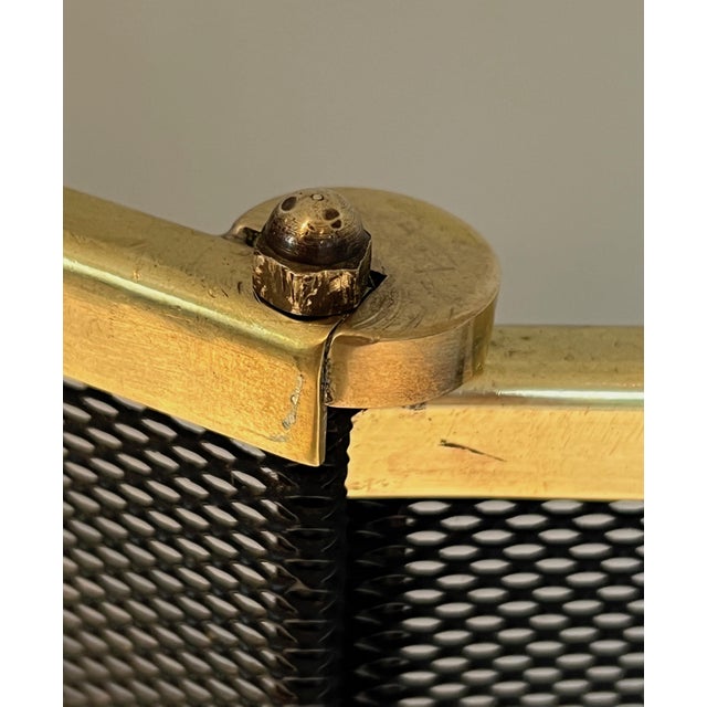 1970s Brass and Grilling Fireplace Screen For Sale - Image 11 of 12
