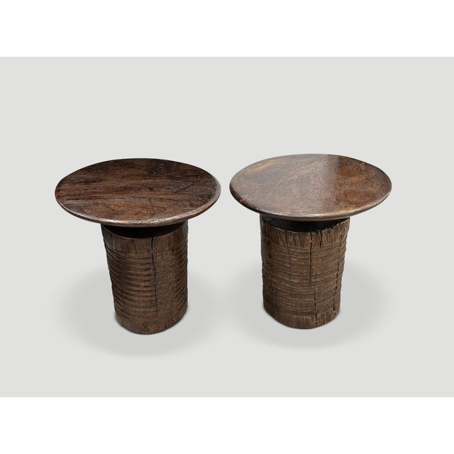 Andrianna Shamaris Impressive Century Old Teak Wood Side Table or Entry Table For Sale - Image 12 of 18