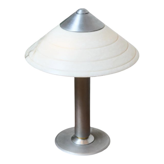 Mid 20th Century Art Deco Alabaster Shade Table Lamp by Boyd Lighting For Sale