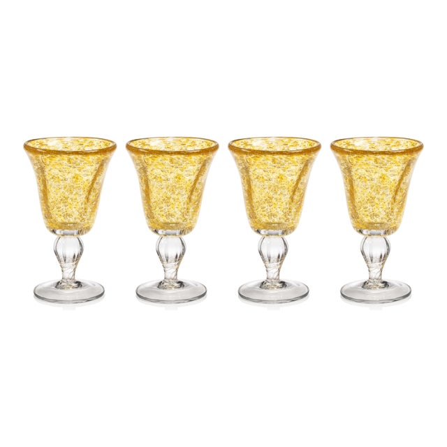 2020s Antibes 4-Piece Set Wine Glasses, Yellow For Sale - Image 5 of 5