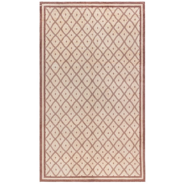 Doris Leslie Blau Vintage Tribal Moroccan Geometric Handmade Wool Rug For Sale