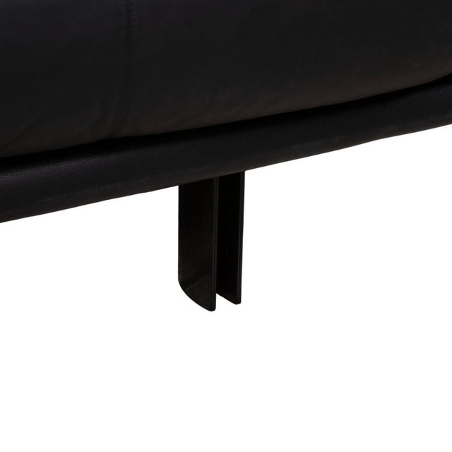 Animal Skin Alanda Leather Two-Seater Black Sofa Manual Function by Paolo Piva for B&B Italia C&B Italia For Sale - Image 7 of 15