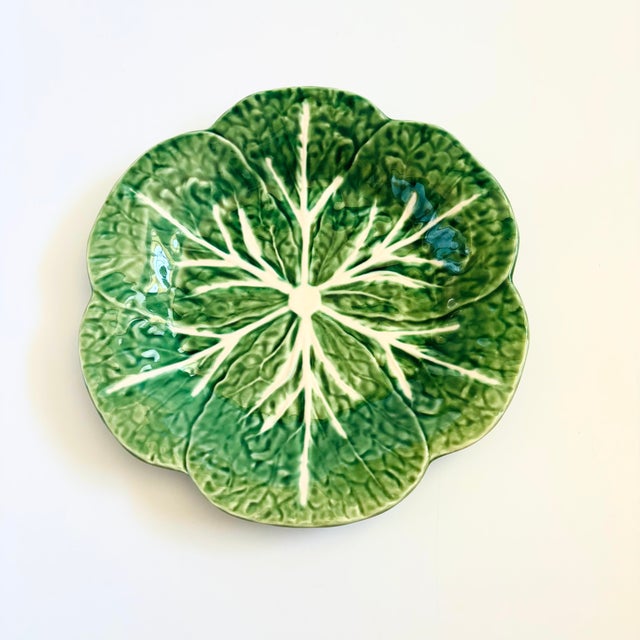 A vintage cabbageware plate. Made in Portugal by Bordallo Pinheiro with beautiful detailing formed into the ceramic....