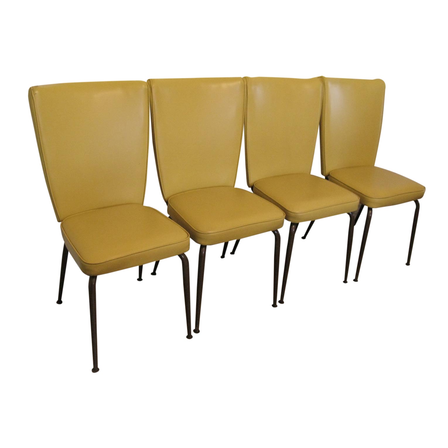 Virtue Bros Mid Century Yellow Kitchen Chairs Set Of 4 Chairish