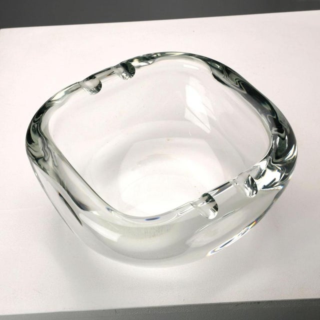 Colorless Glass Ashtray attributed to Barbini For Sale - Image 8 of 10