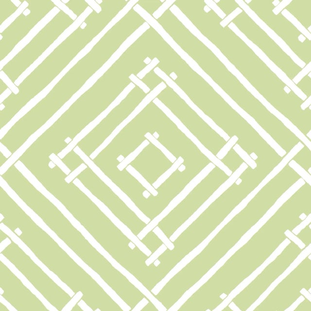 Island House Meadow Green Wallpaper Sample For Sale