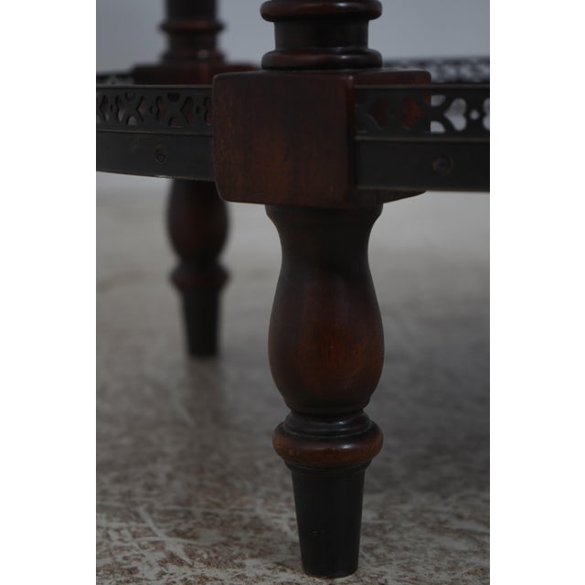 Theodore Alexander Inlaid 2 Tier Mixed Wood End Table For Sale - Image 12 of 18