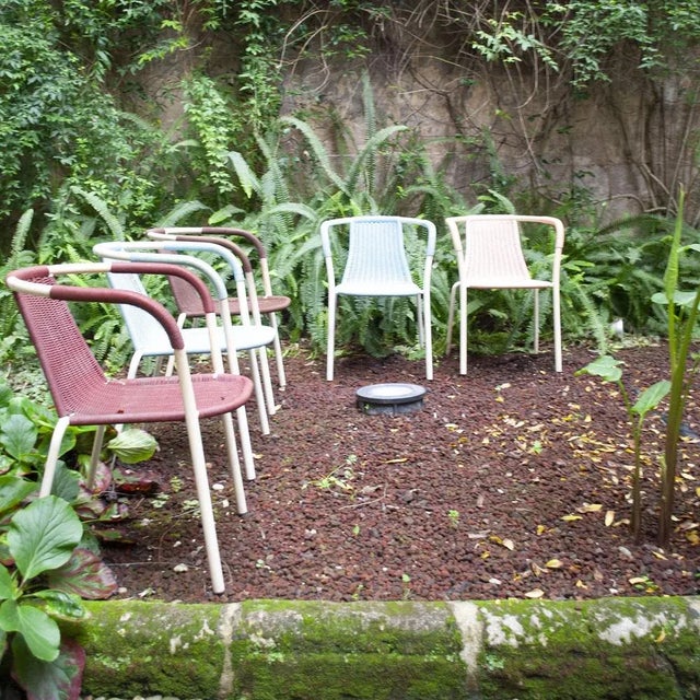 Metal Vintage Bar Chairs in Tubular Steel, Plastic & Lacquered Metal, 1960s, Set of 5 For Sale - Image 7 of 9
