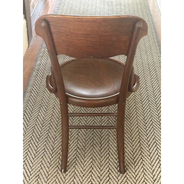 Made in Sheboygan, Wisconsin, when the town was known as Chair City. This is a bentwood side chair with a quartersawn oak...