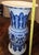 Blue and White Beaker Vase Chien Lung Period (there is a chip on the lip) has measurements of approximately 8.25"x8.25"x15"